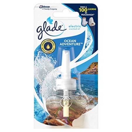 Glade Diffusore di Oli Essenziali Elettrico, Ricarica, Fragranza Ocean  Adventure, Confezione da 1 Ricarica, 20 ml